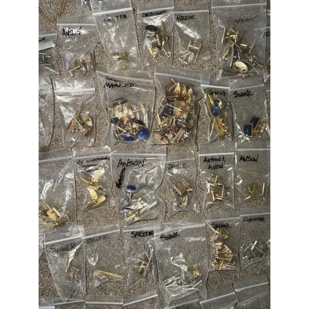 Vintage Cufflinks Tie Tacks Tie Bars Huge Lot 500+pcs Swank Sara Cov Anson Hicko